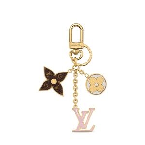 Louis Vuitton Gold and Brown Floral Key Holder